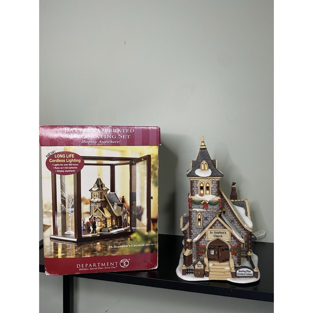 Department 56 Dickens' Village St. Stephen's‎ Church Boxed Christmas Decor